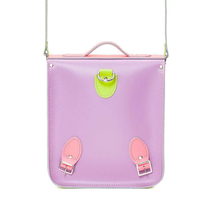 Handmade Leather City Backpack - Pastel Kaleidoscope