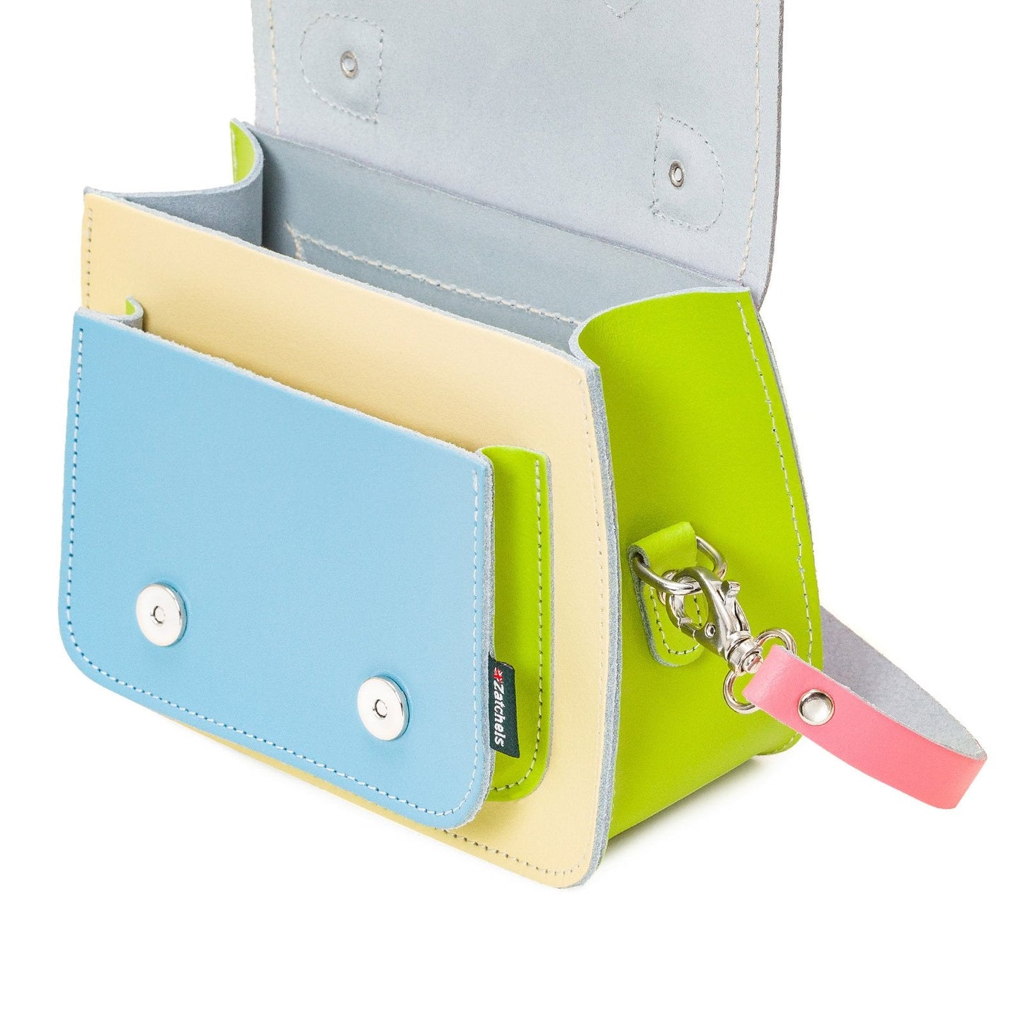 Handmade Leather Micro Satchel - Pastel Kaleidoscope  