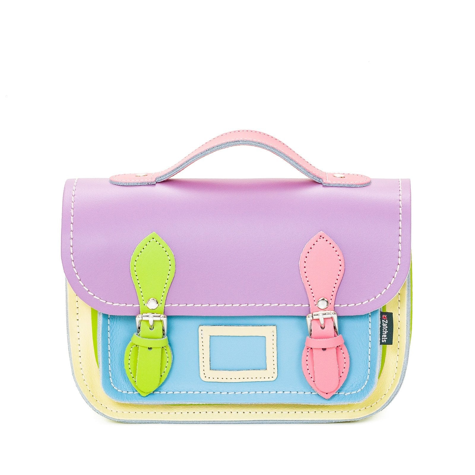 Leather Midi Satchel - Pastel Kaleidoscope  