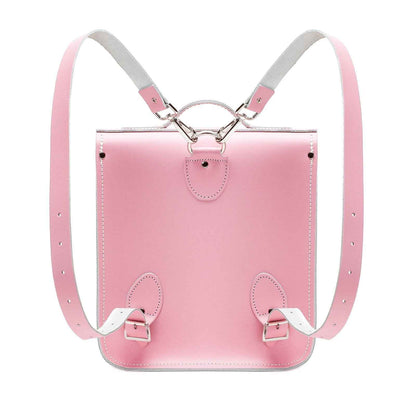 Handmade Leather City Backpack - Pastel Pink