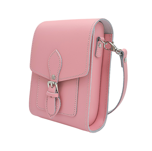 Handmade Leather Festival Phone Bag - Pastel Pink  