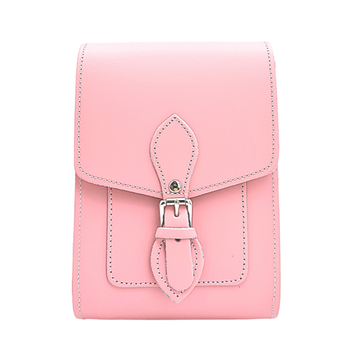 Handmade Leather Festival Phone Bag - Pastel Pink  