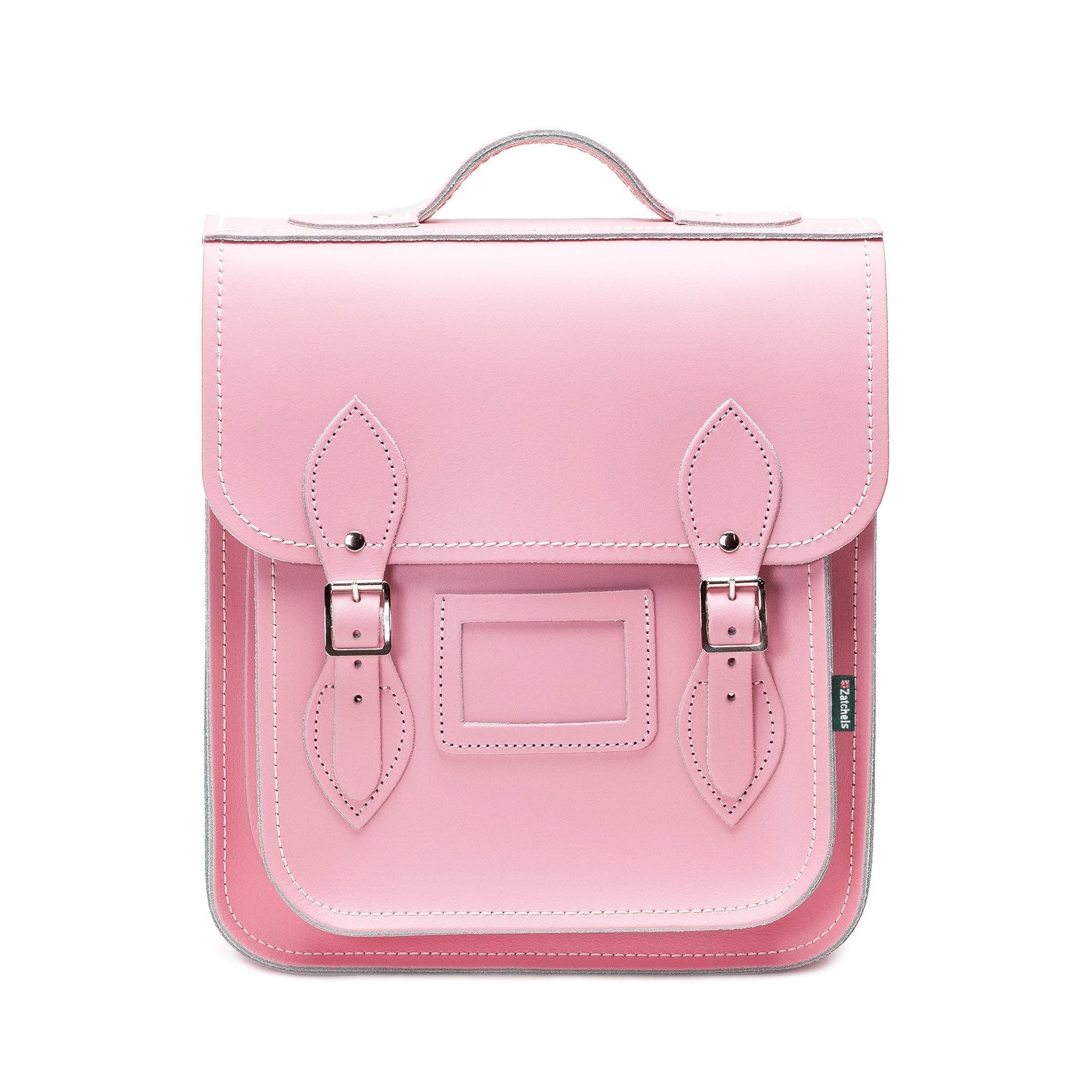Handmade Leather City Backpack - Pastel Pink  