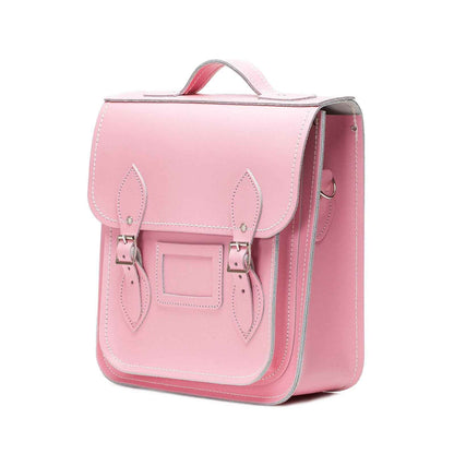Handmade Leather City Backpack - Pastel Pink