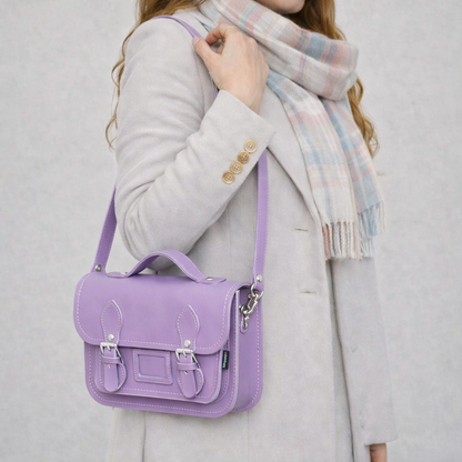 Leather Midi Satchel - Pastel Violet
