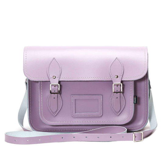 Handmade Leather Satchel - Pastel Violet