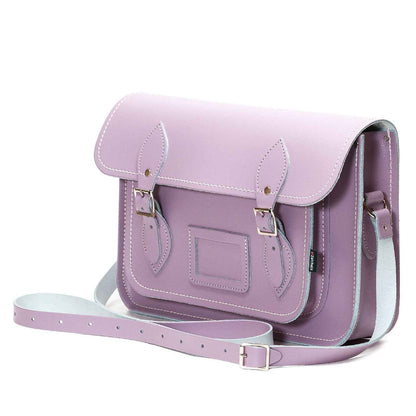 Handmade Leather Satchel - Pastel Violet