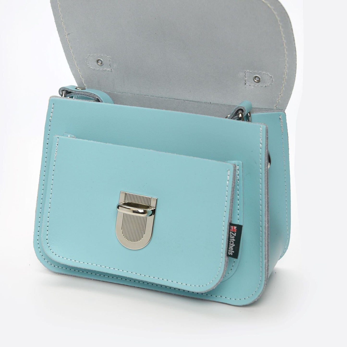 Luna Handmade Leather Bag - Baby Blue  