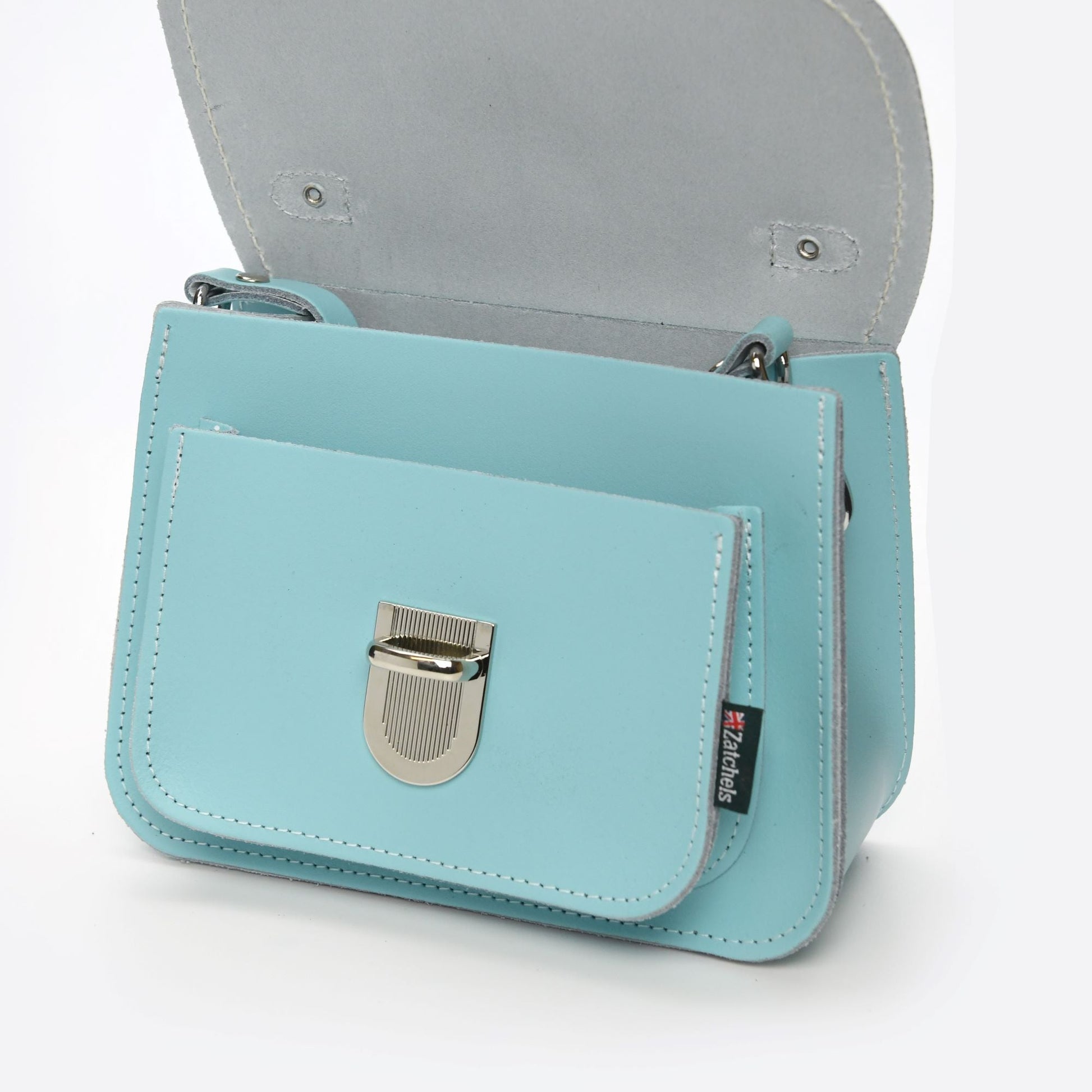Luna Handmade Leather Bag - Baby Blue  