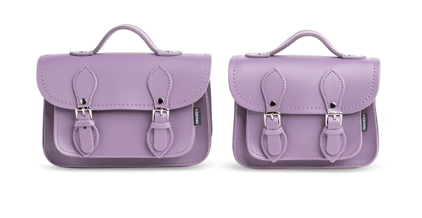 Handmade Leather Micro Satchel - Pastel Violet  