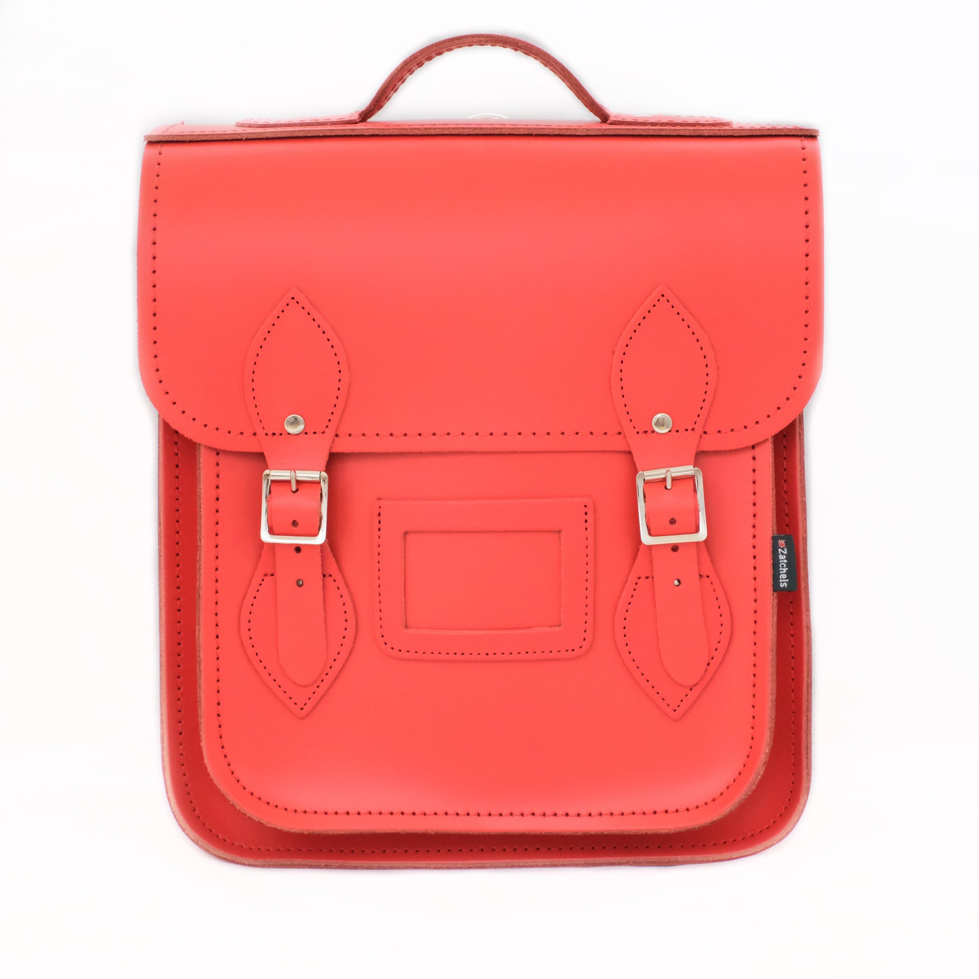 Handmade Leather City Backpack - Pillar Box Red  