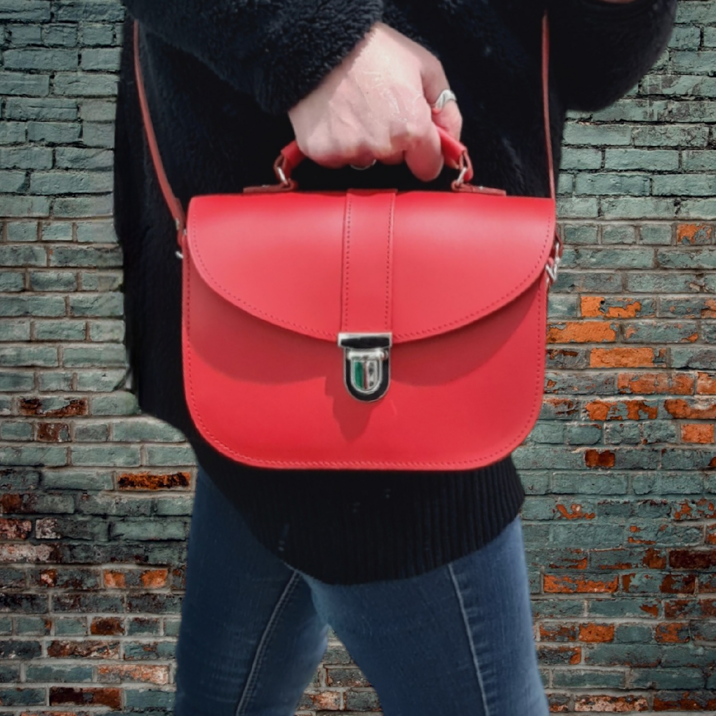 Olympia Handmade Leather Bag - Pillar Box Red  