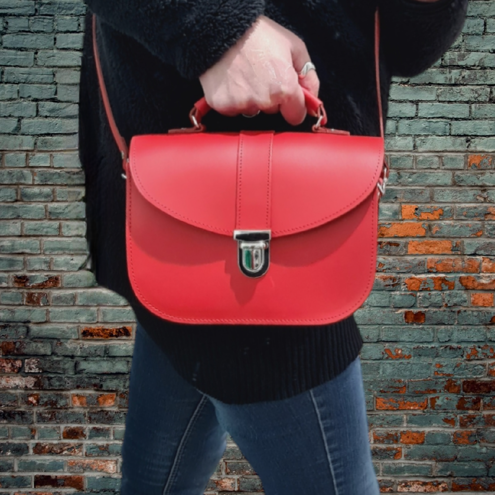 Olympia Handmade Leather Bag - Pillar Box Red  