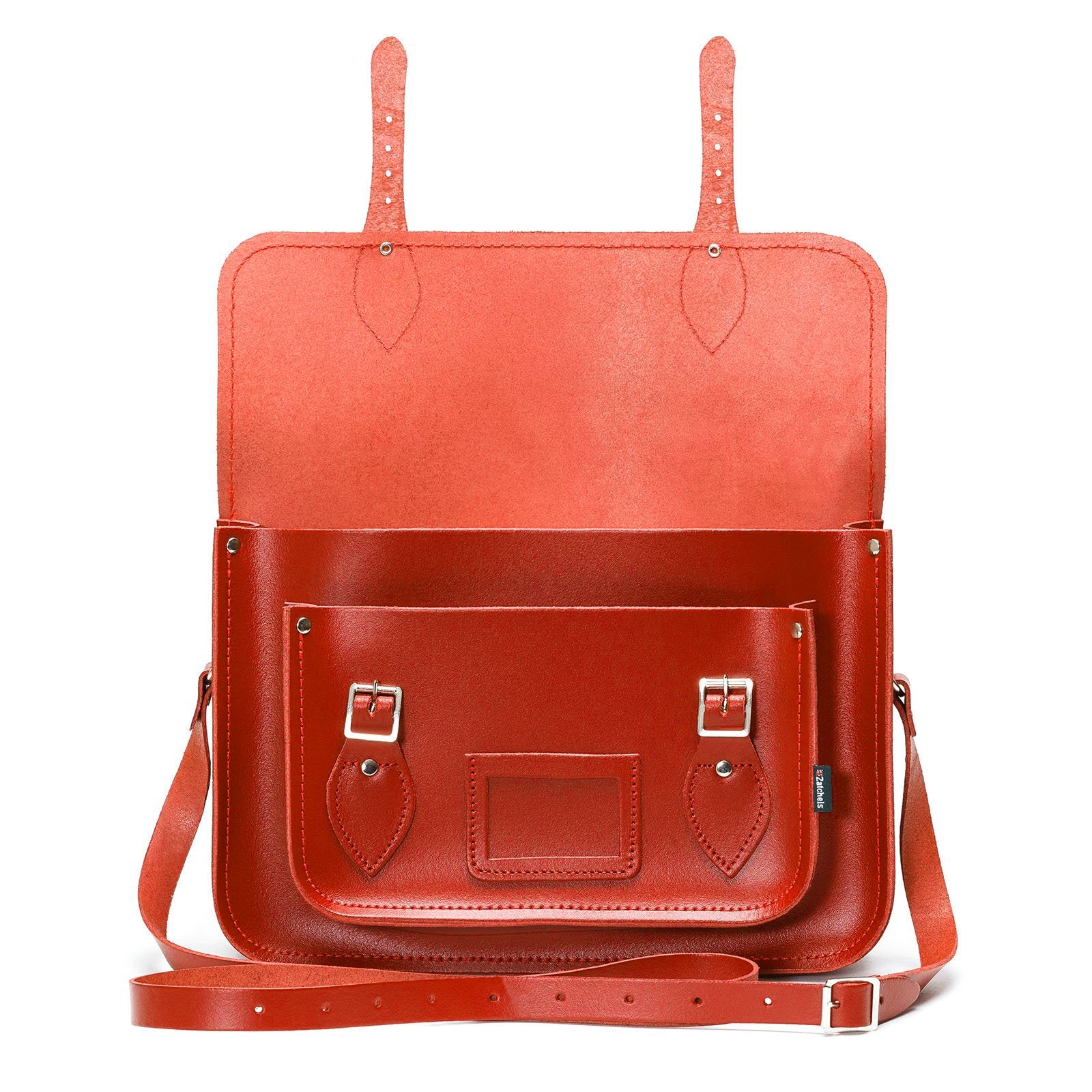 Handmade Leather Satchel - Pillar Box Red  