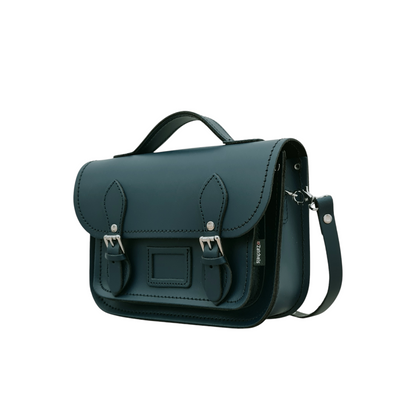 Leather Midi Satchel - Pine- Handmade