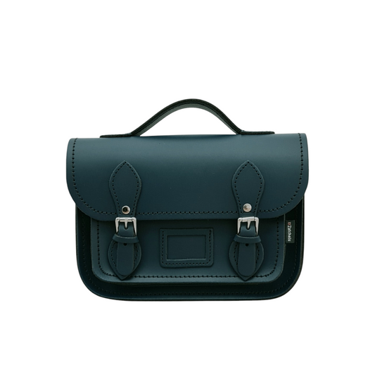 Leather Midi Satchel - Pine  