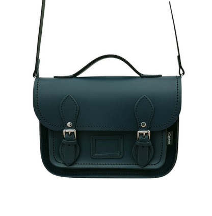 Leather Midi Satchel - Pine- Handmade
