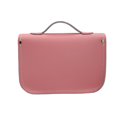 Leather Midi Satchel - Pastel Pink  