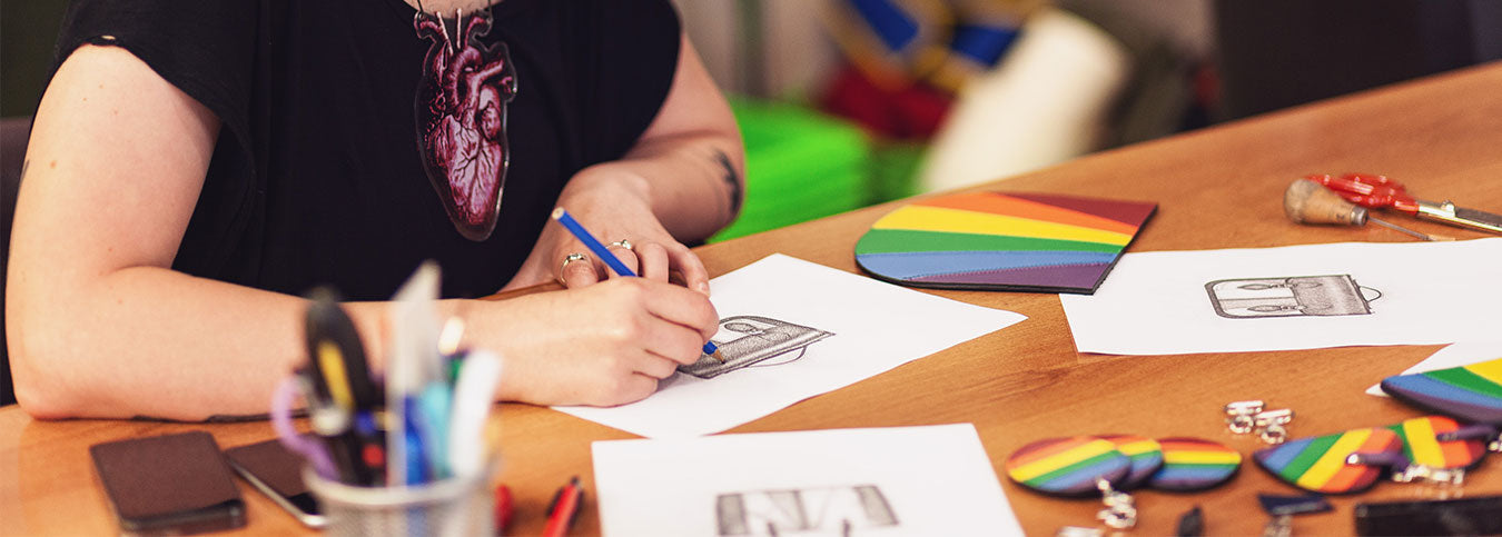 Leather Midi Satchel - Pride  