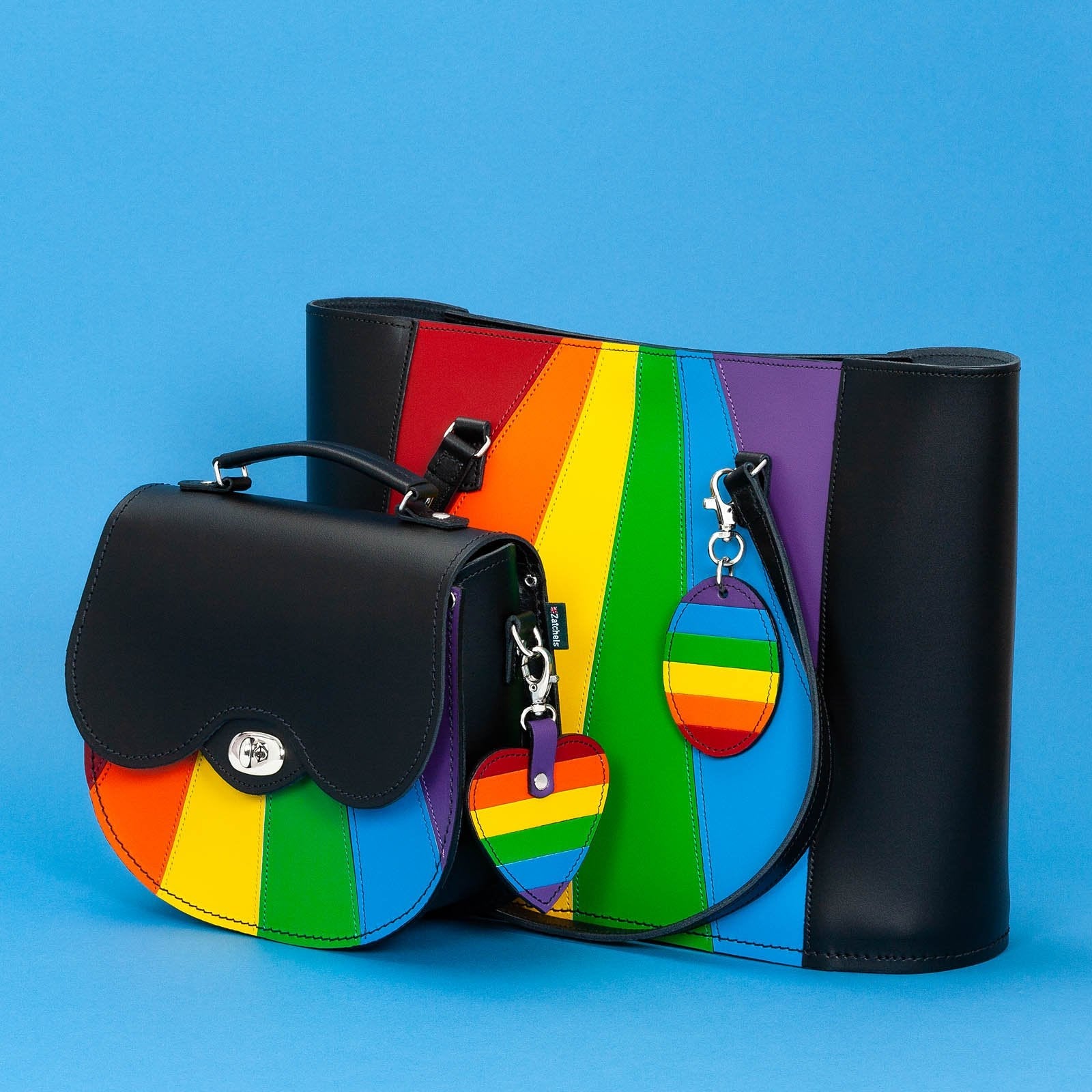 Oval Leather Bag Charm Pride  