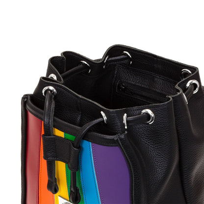 Handmade Leather Backpack Pride Rainbow