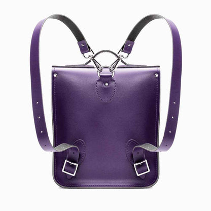 Handmade Leather City Backpack - Purple