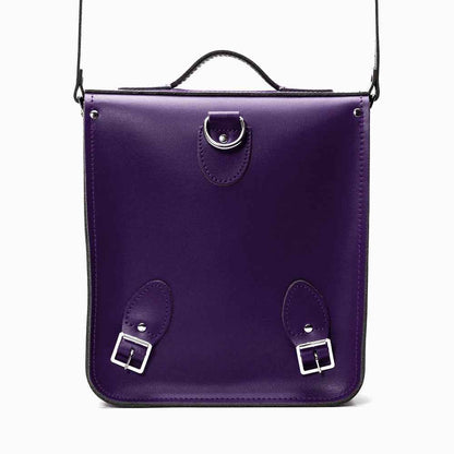 Handmade Leather City Backpack - Purple