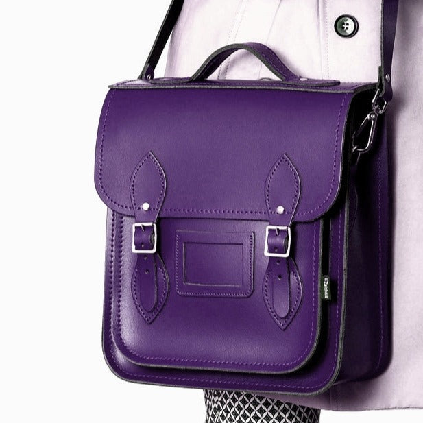 Handmade Leather City Backpack - Purple  