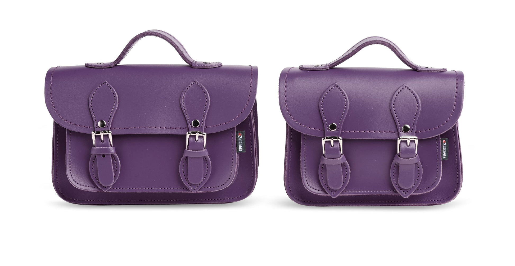 Handmade Leather Micro Satchel - Purple  