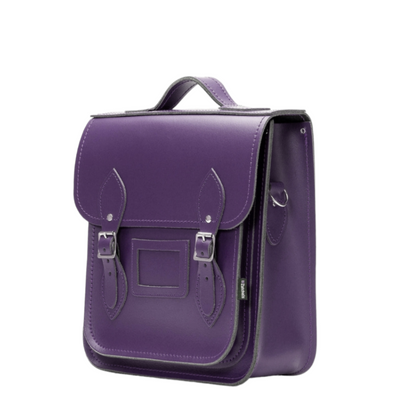 Handmade Leather City Backpack - Purple  