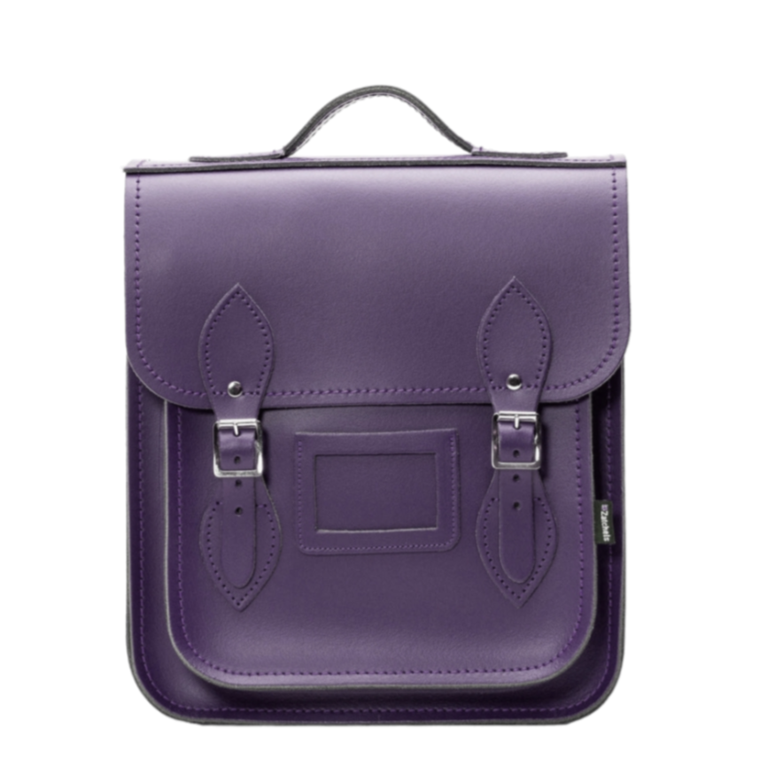 Handmade Leather City Backpack - Purple  