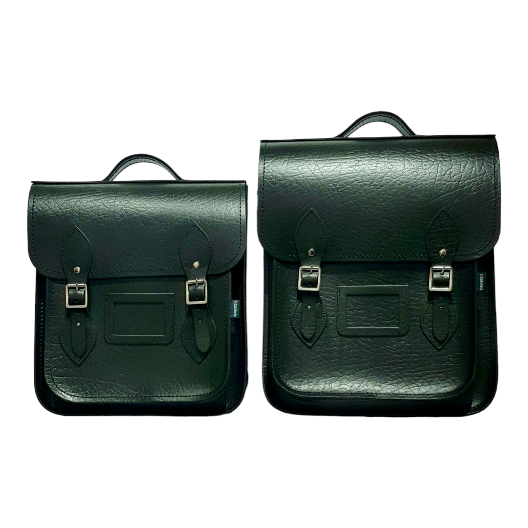Handmade Leather City Backpack - Executive - Racing Green