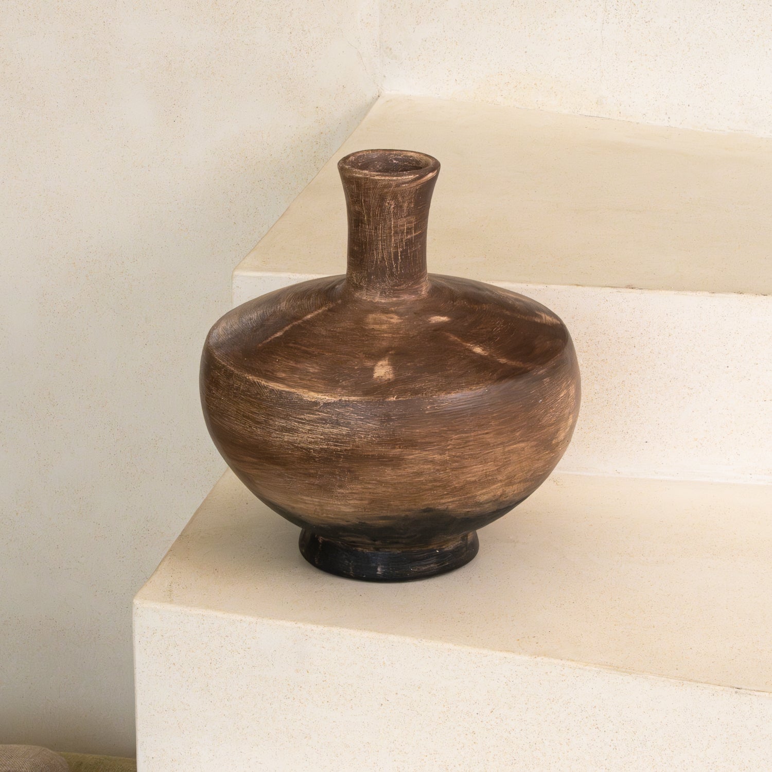 Raga Ceramic Vase- Handmade- Chocolate  