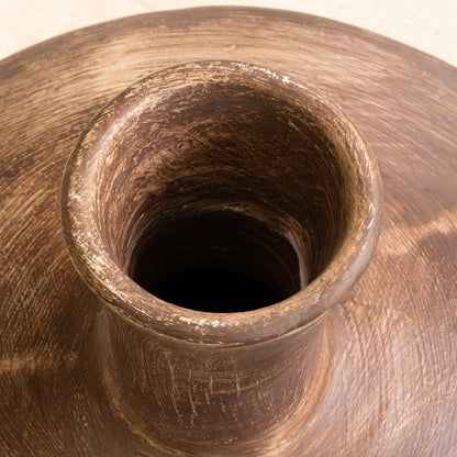 Raga Ceramic Vase- Handmade- Chocolate  