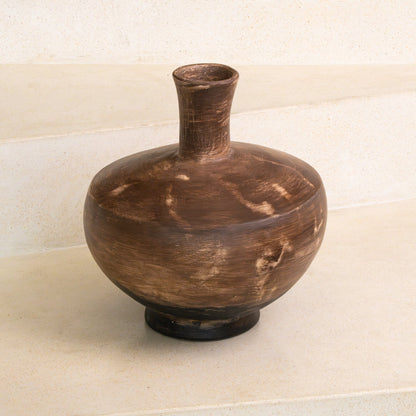 Raga Ceramic Vase- Handmade- Chocolate  
