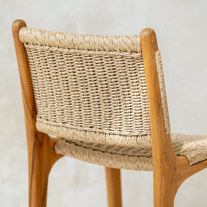 Zara Teak Rattan Bar Stool