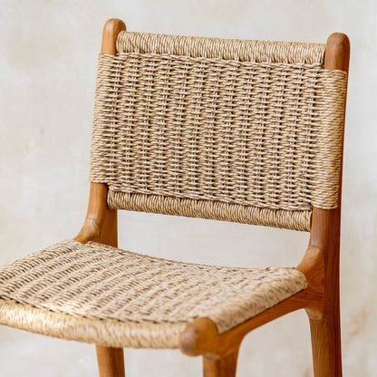 Zara Teak Rattan Bar Stool