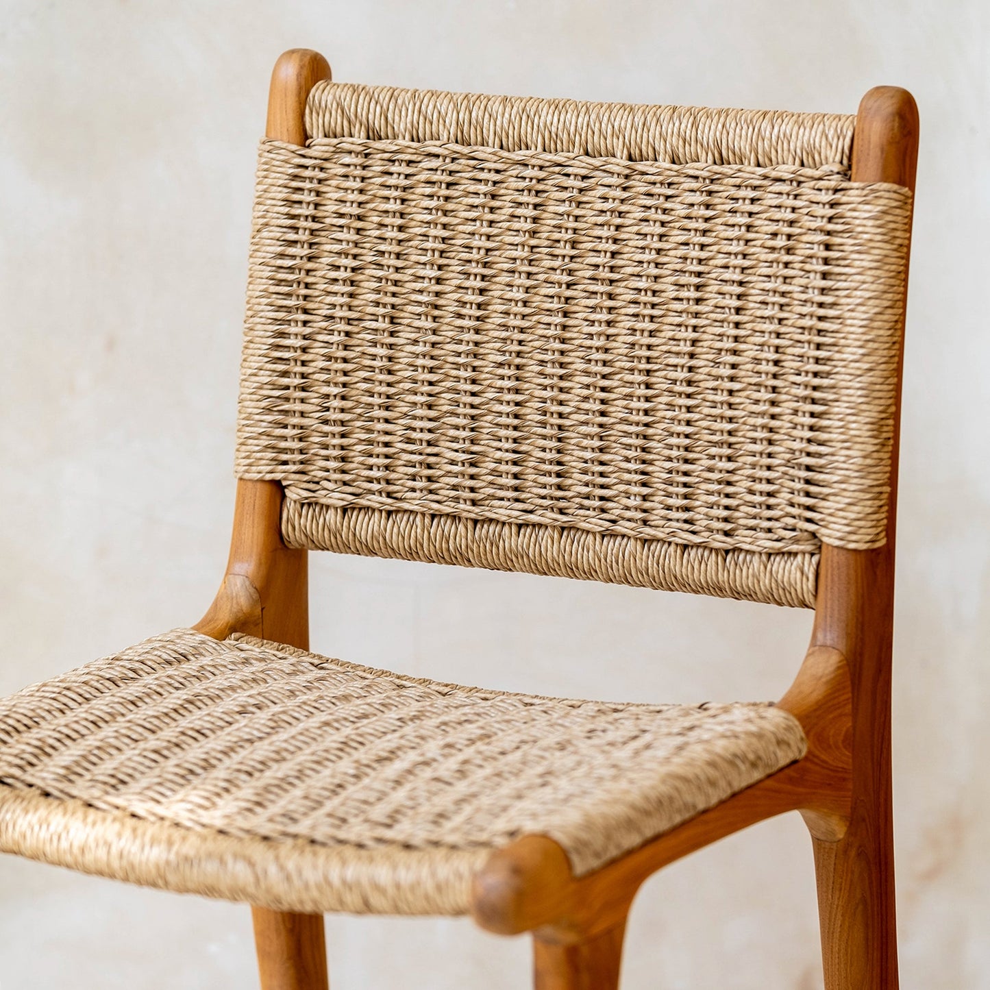 Zara Teak Rattan Bar Stool