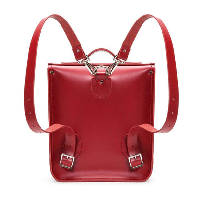 Handmade Leather City Backpack - Red