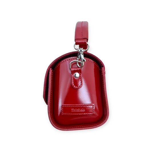 Bauble Handmade High Shine Leather Handbag - Red  