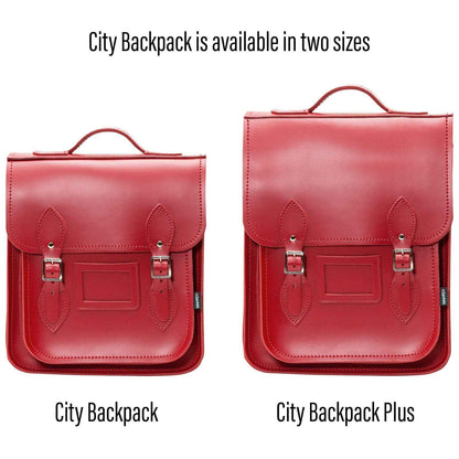 Handmade Leather City Backpack - Red