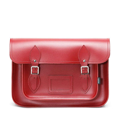 Handmade Leather Satchel - Red
