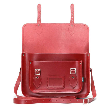 Handmade Leather Satchel - Red