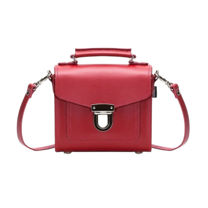 Handmade Leather Sugarcube Handbag - Red