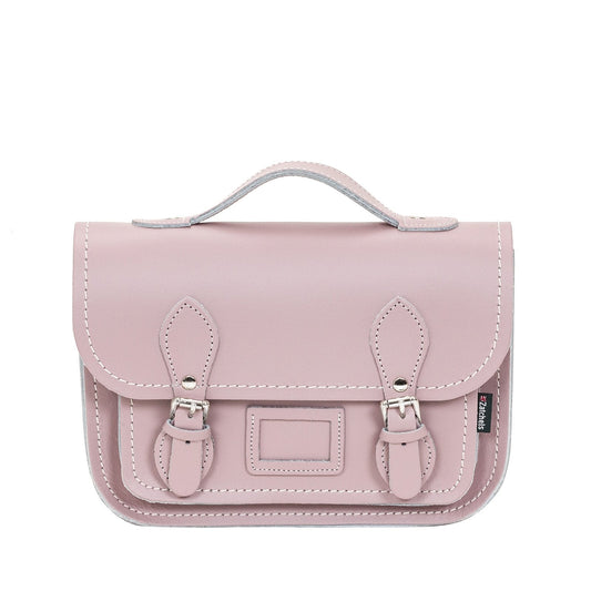 Leather Midi Satchel - Rose Quartz  