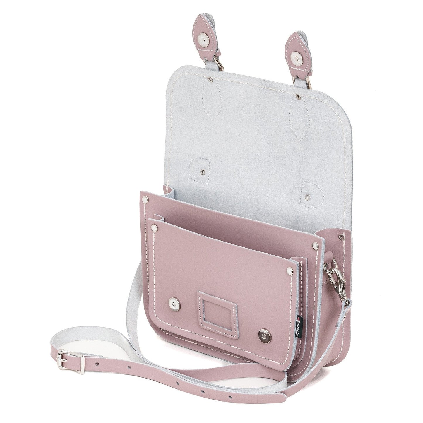 Leather Midi Satchel - Rose Quartz  