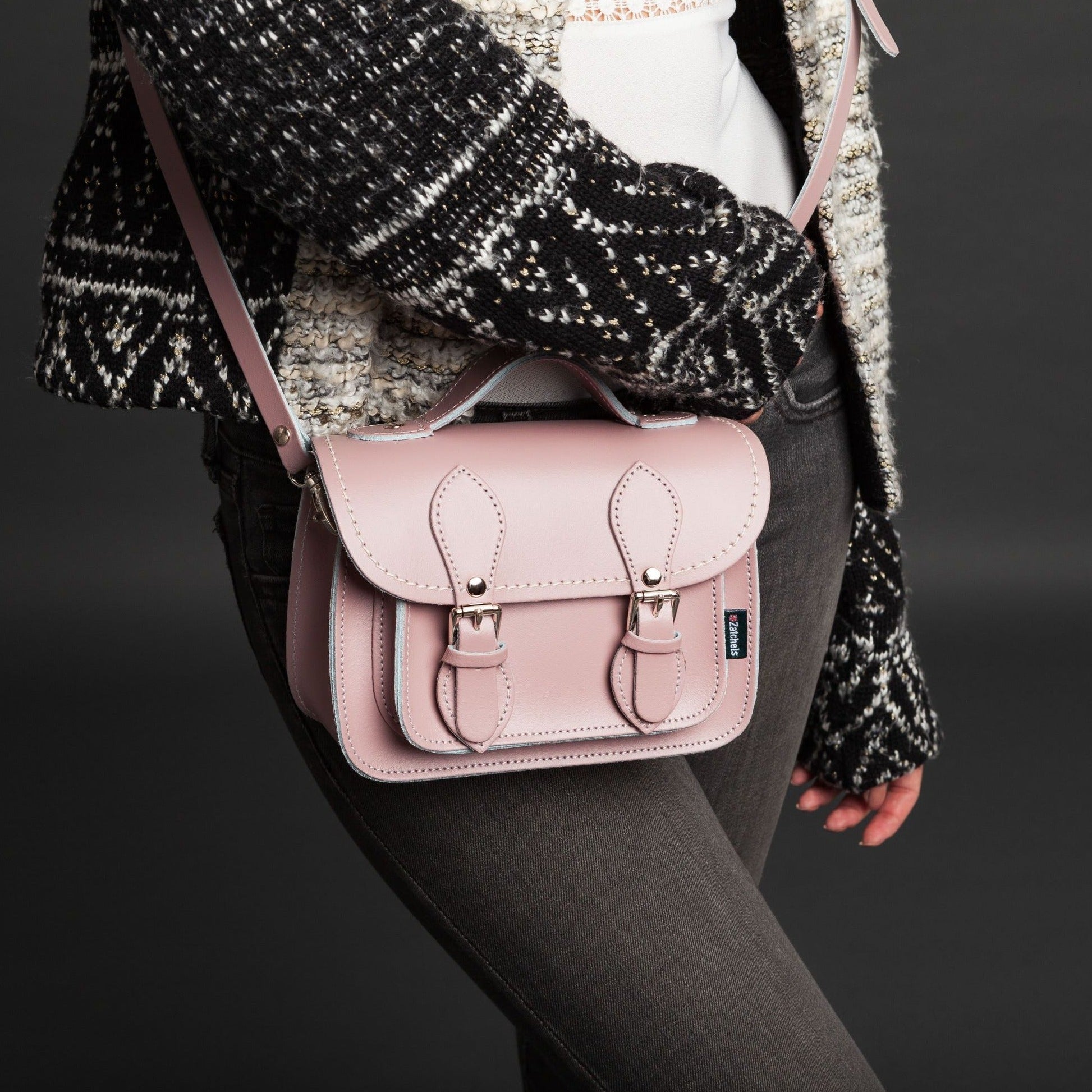 Handmade Leather Micro Satchel - Pastel Baby Blue  