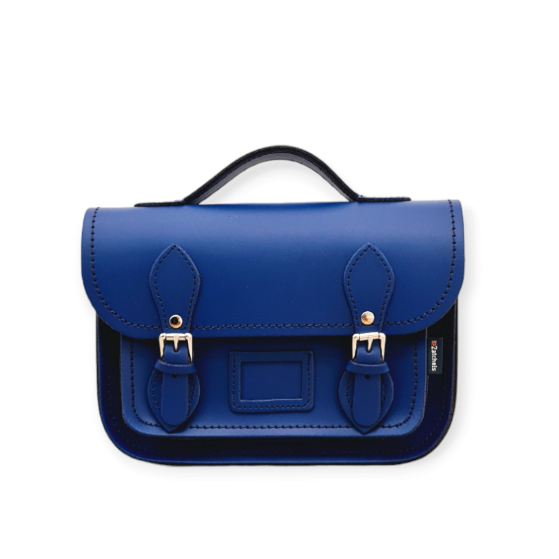 Leather Midi Satchel - Royal Blue  