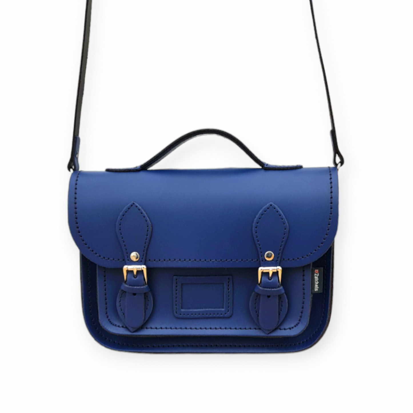 Leather Midi Satchel - Royal Blue  