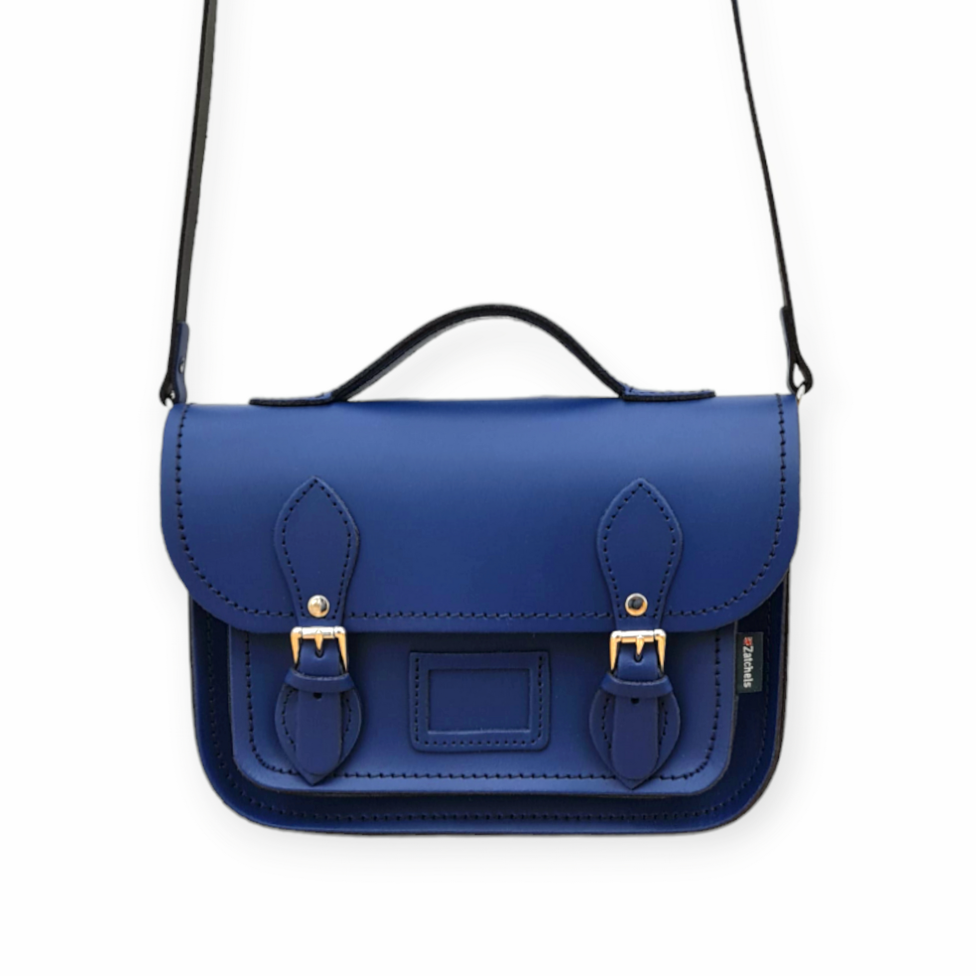 Leather Midi Satchel - Royal Blue  